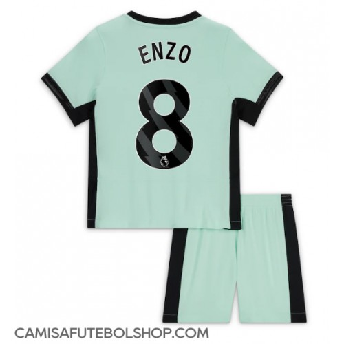 Camisa de time de futebol Chelsea Enzo Fernandez #8 Replicas 3º Equipamento Infantil 2023-24 Manga Curta (+ Calças curtas)